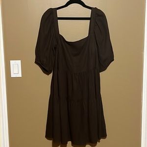 House Of Harlow 1960 Dress Cocoa Empire Puff Sleeves Juliet Style NWT Size M